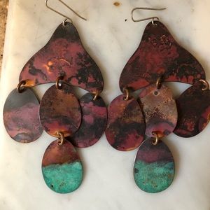 Patina dangle earrings